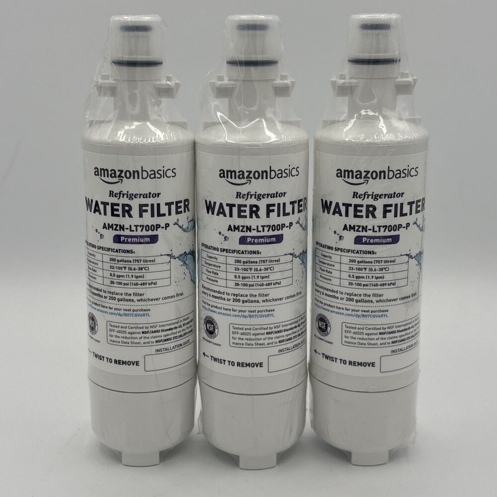 3 Amazon Basics PREMIUM RPMT For LG LT700P  Water Filter  AMZN-LT700P-P Open Box